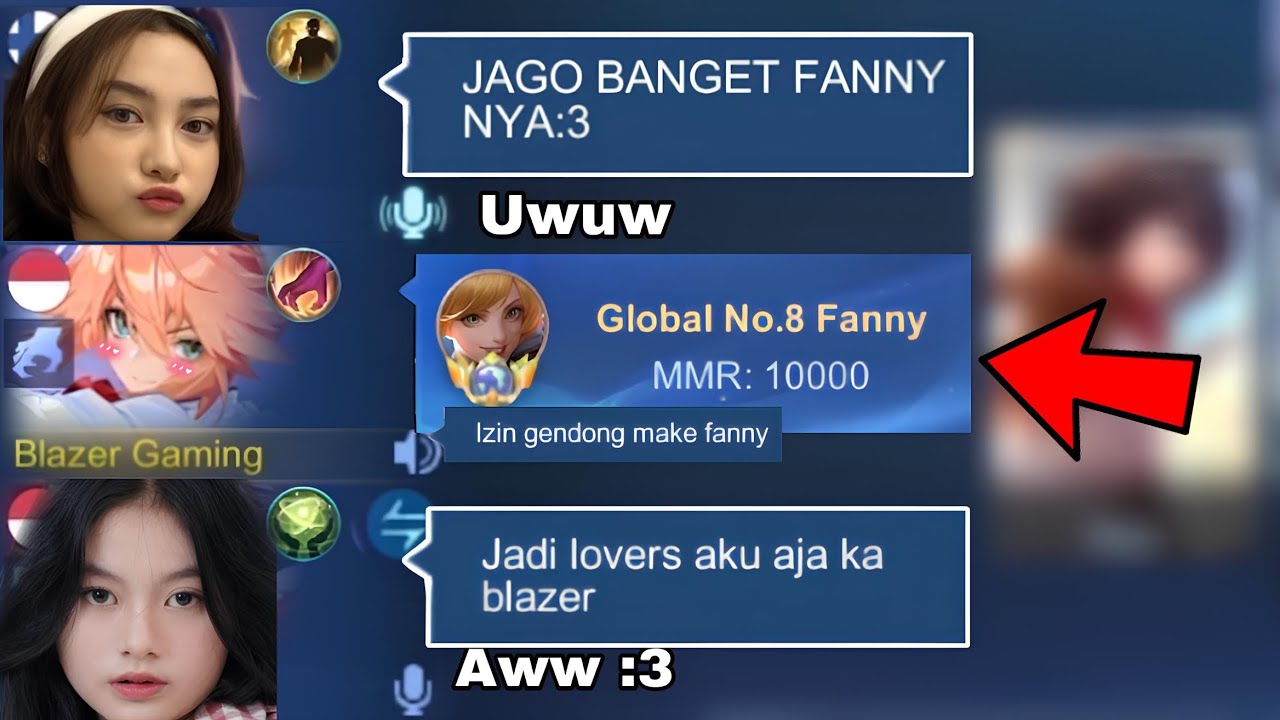 REAKSI DUO CEWE RANDOM ON MIC MELIHAT TOP GLOBAL FANNY!! Suaranya Imut Bangett… - Mobile Legends