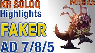 Skt T1 Faker - Kogmaw Vs Lucian - S6 Kr Lol Ranked Highlights