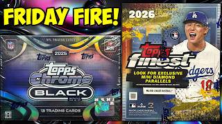 Opening 2026 Topps FINEST Baseball & 2025 Topps Chrome Black Football Cards!