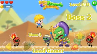 Billy And Friend Jungle Adventure Game Level 4-15 |Two Boss Level| #youtube #gaming #youtubeshorts