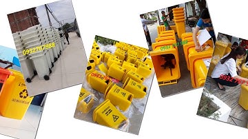 Thùng rác đạp chân y tế màu trắng, thùng đựng rác bệnh viện, thùng đựng rác thải nguy hại