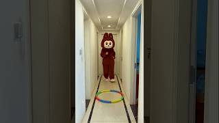 cute zimomo & mokoko jumping into the hula hoop 😱⁉️ #funny
