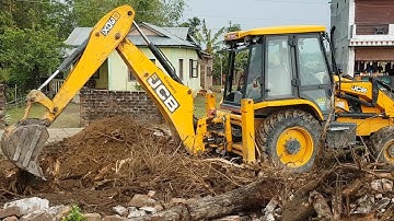 JCB Backhoe Loder Pulling Out Tree Root - JCB Digger VS Tree Root - JCB VIDEO 2