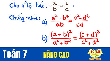 Cho: a/b=c/d. Chứng minh: (a^2-b^2)/ab=(c^2-d^2)/cd; (a+b)^2/(a^2+b^2)=(c+d)^2/(c^2+d^2)