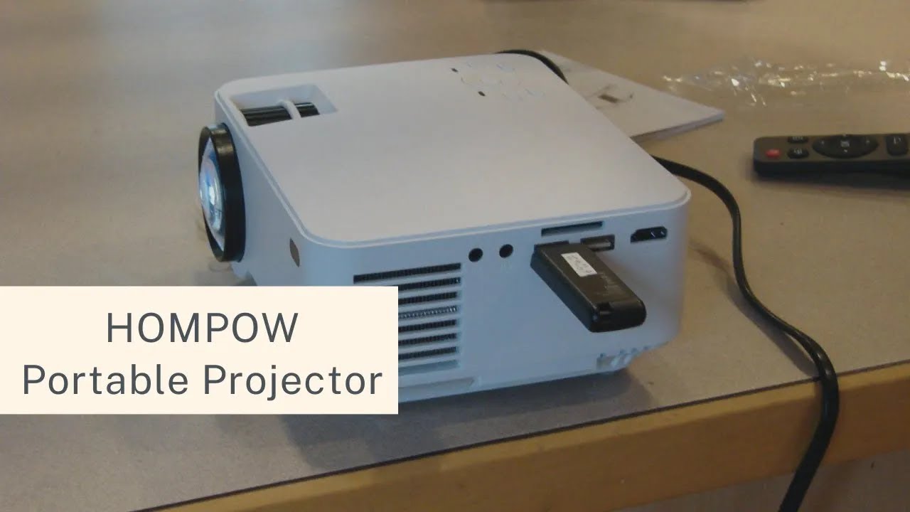 Mini Projector, HOMPOW Portable Projector 1080P Supported Upgraded Movie Projector and 176" Display