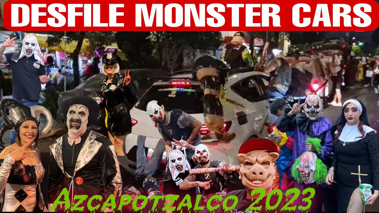 ⚠️Desfile Azcapotzalco Monsters Cars 2023 (carros enlodados,Disfraces,familias,niños) ClubSeatCDMX.