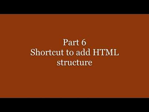 Part 6 - Shortcut to add HTML structure | HTML Tutorial - YouTube