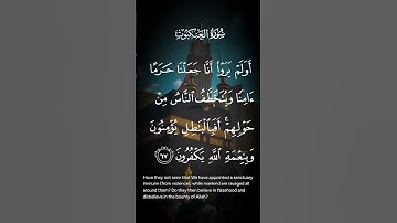 سورة العنكبوت أولم يروا أنّا جعلنا حرما آمنا ويتخطف الناس من حولهم افبالباطل يؤمنون الاية ٦٧