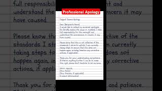 professional apology #application #letter