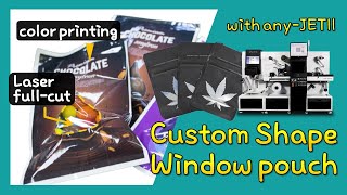 Custom shape cutting window pouch printing