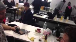 Backstage after first round