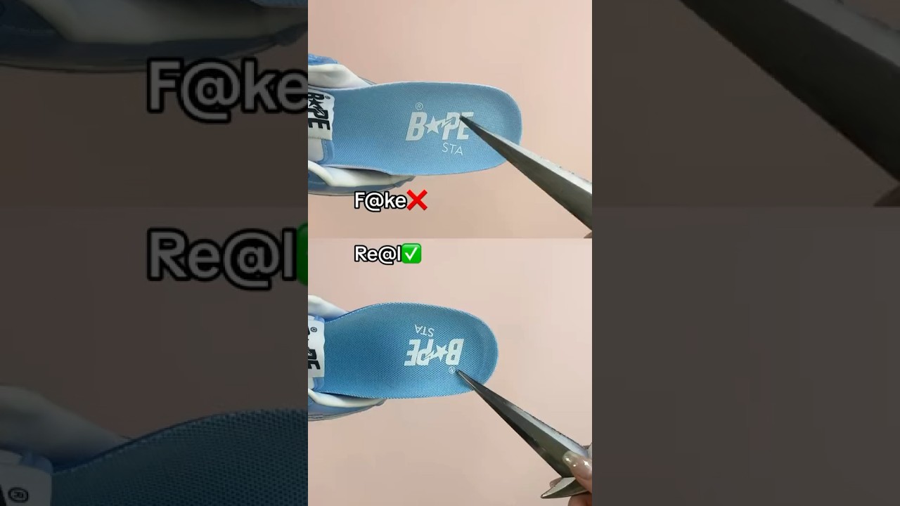 Real Vs Fake Blue Bape Sneakers 
