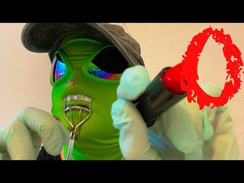 ASMR lofi 🤤 alien does your make up - no talking, lots of triggers and actual camera touching 💚