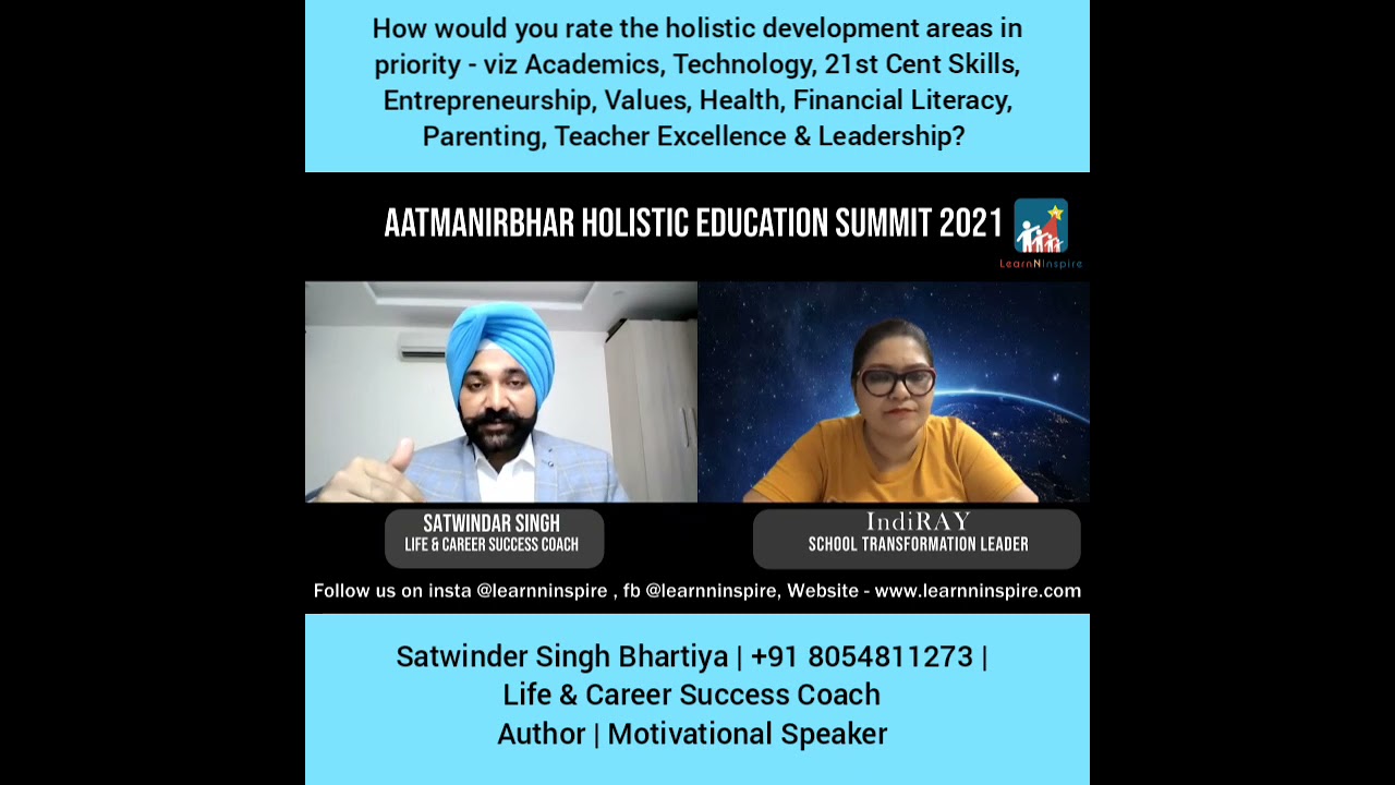 How would you rate the holistic development areas in priority | Coach Satwinder Singh Bhartiya