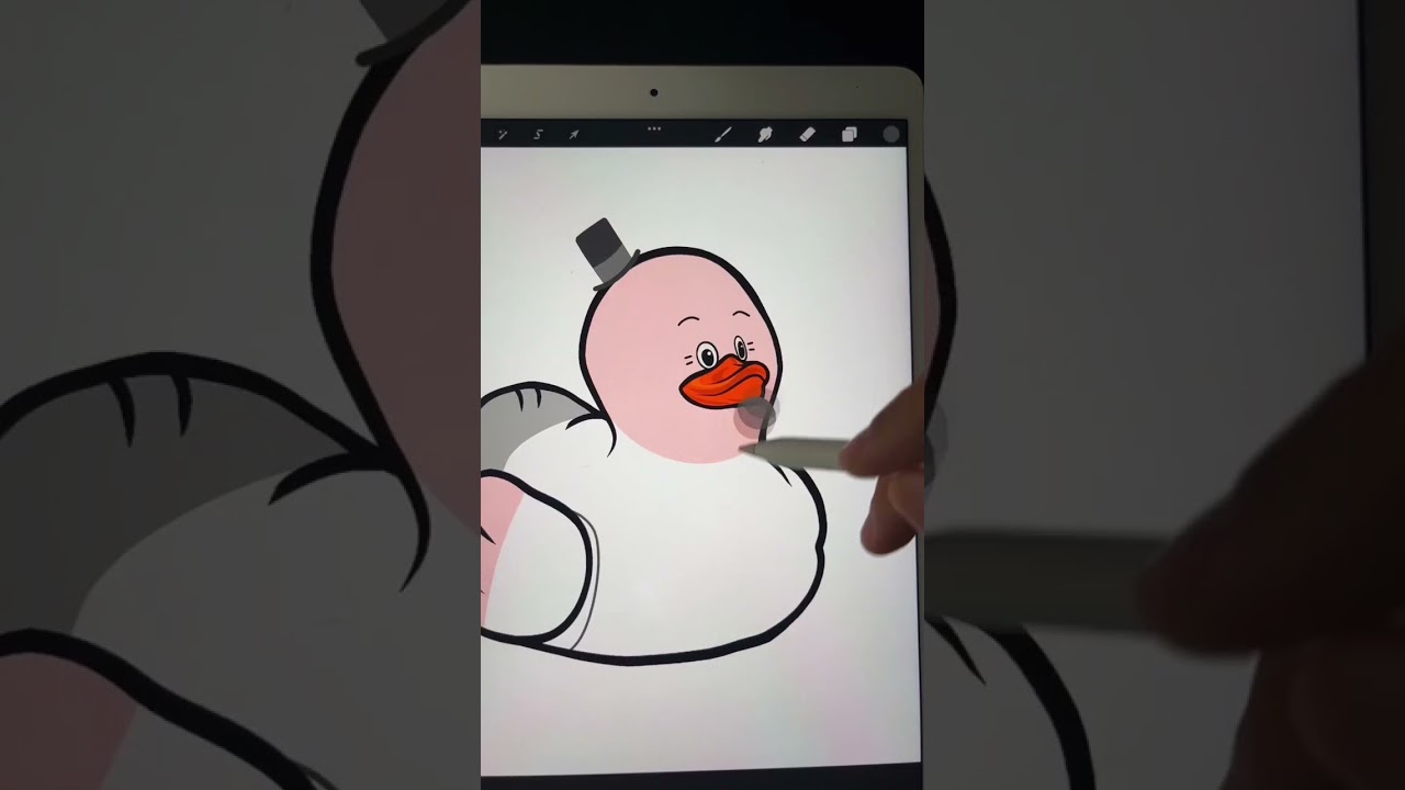Turning Pops from Regular Show into a duck drawn in procreate. Digital