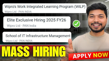 Wipro Mass Hiring 2025 | Wipro Elite, SIM & Wipro WILP Off Campus Hiring | IT Jobs
