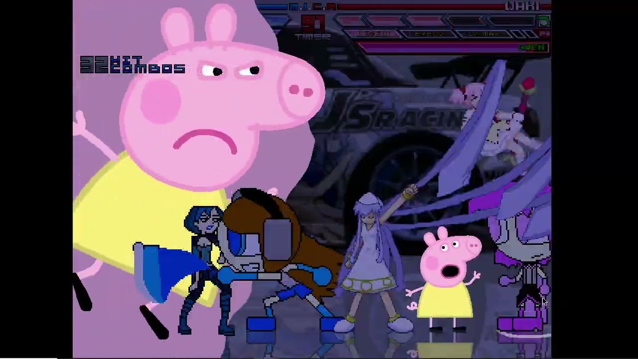 Karane MUGEN Battle #307: Ika Musume, Madoka Kaname & Kadariro vs Waki, Gwen & Peppa Pig