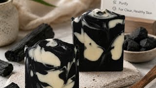 How to Make Charcoal Swirl Soap | Cold Process Soap Tutorial (Beginner Friendly)