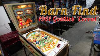 Repairing a Barn Find 1961 Gottlieb 'Corral' pinball machine.