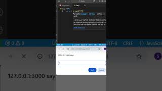 Take User Input Using Prompt in JavaScript #frontendcourse #shots#coding
