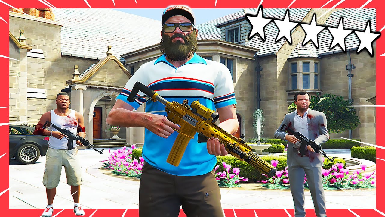 GTA 5 - MICHAEL TREVOR FRANKLIN FIVE STAR RAMPAGE ESCAPE!!! (GTA V Epic ...