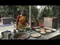 mutton kulambu dosa recipe  || GOAT CURRY || outdoor cooking ||village food recipes