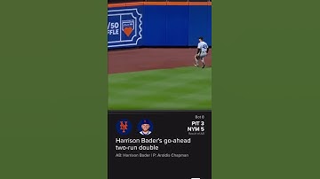 Harrison Bader go ahead double brings in two runs to give the Mets the lead ⚾️￼