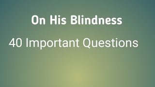 On his blindness poem questions & answers john milton's when i
consider how my light is spend poetry ...