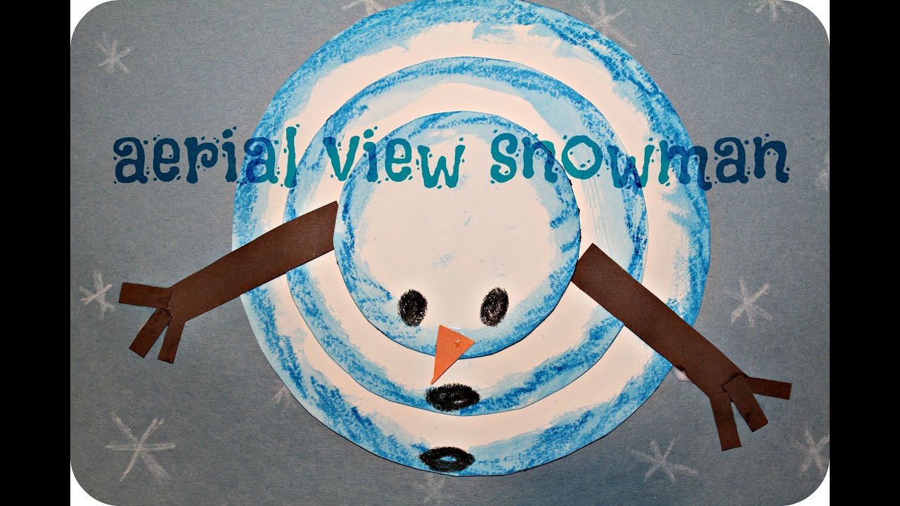Aerial View Snowman