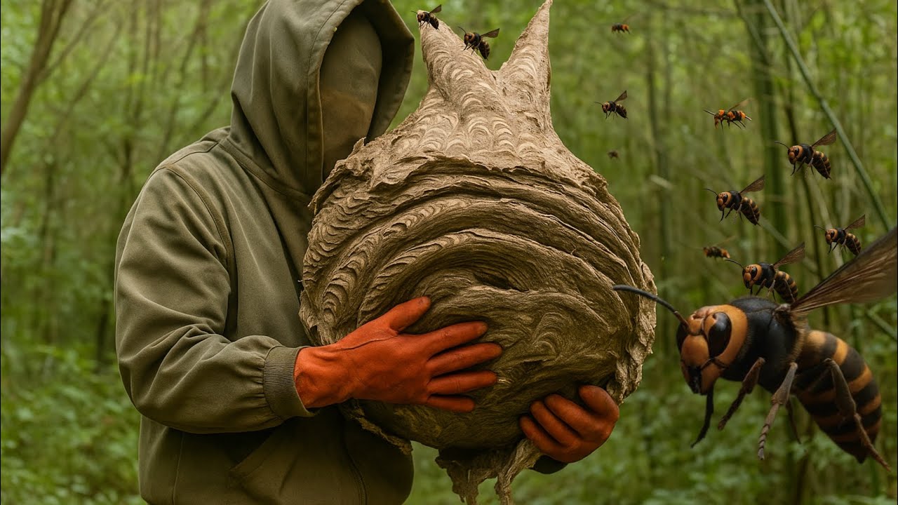 Extreme Giant Hornet Nest Extraction | Brave Hunters vs Deadly Hornets.