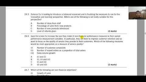 Applications of Performance Measurement BPP Kit Questions Part 1 of 2