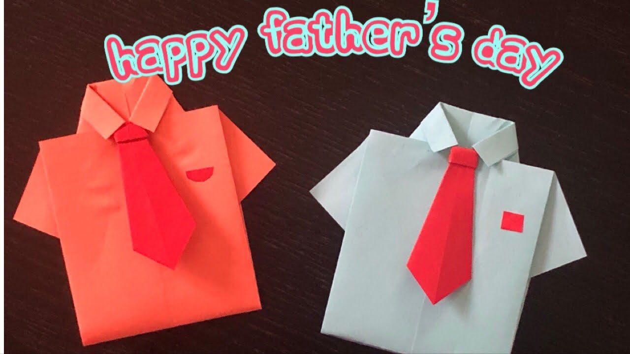 How to make Paper shirt and tie/Origami Paper Shirt/Father’s Day card ...