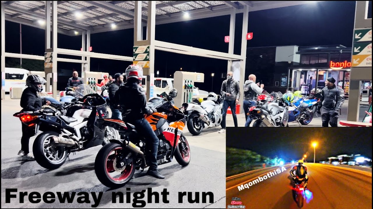 Gauteng Freeway night run on the N1, N12, N3 loop BMWS1000RR,YAMAHA R1, KTM Superduke, GSXR and more