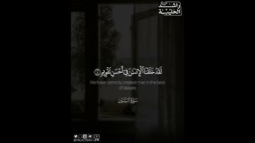 ﴿لَقَد خَلَقنَا الإِنسانَ في أَحسَنِ تَقويمٍ﴾ | القارئ: راشد الحليبة