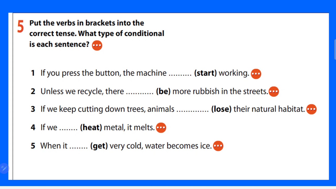 If clause type 0 and type 1 exercise