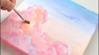 Paint Your Dreamy Cotton Candy Skies Pink Cloud Painting Tutorial Step By Step