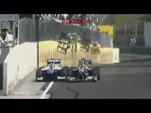 Rubens Barrichello Vs Michael Schumacher GP Hungria 2010