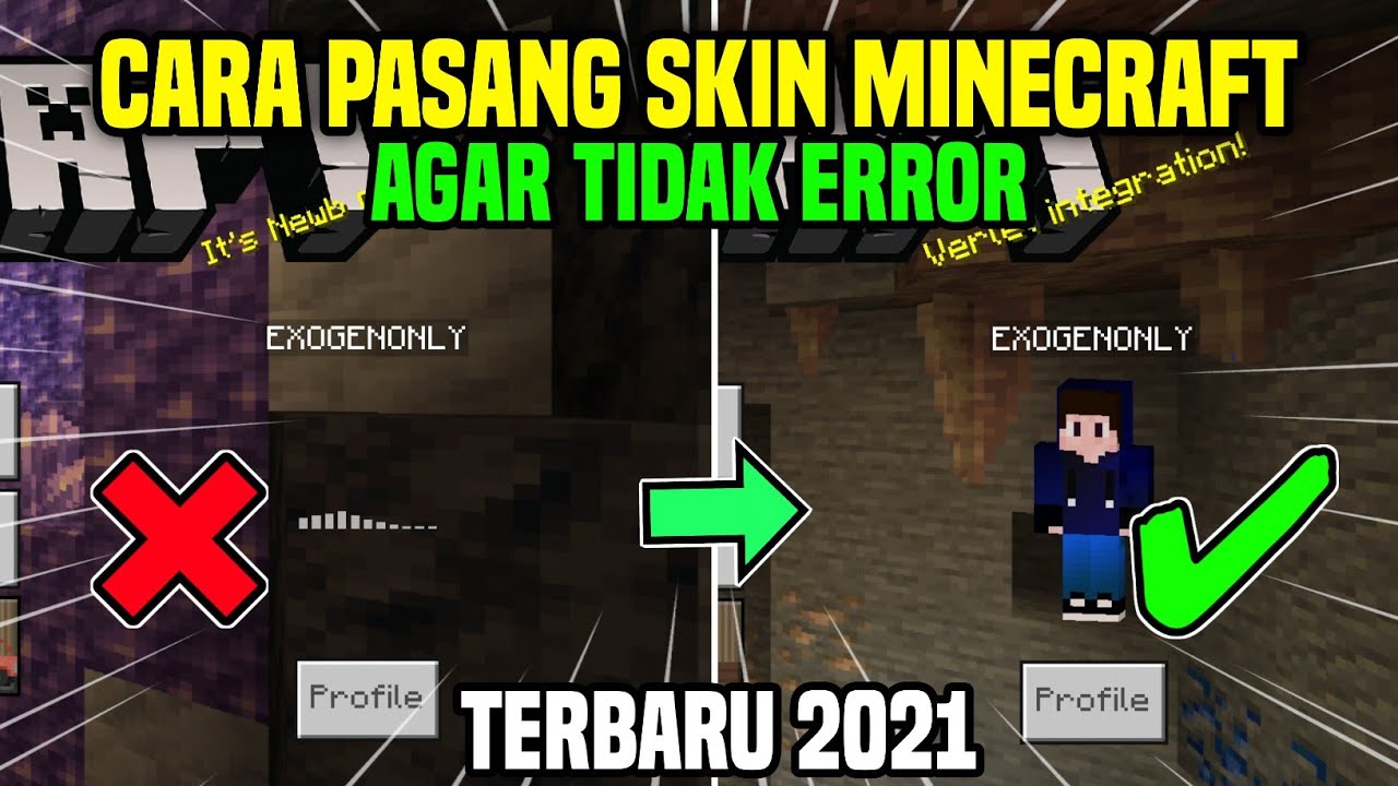 Cara atasi skin error minecraft 1.17 | Bug skin steve | Fix skin error ...