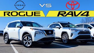 NEW SUV CHAMP?? -- 2021 Nissan Rogue vs. 2021 Toyota RAV4: Comparison