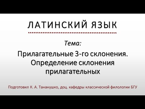 Латинский язык. Lingua Latina. Прилагательные 3-го склонения. Определение склонения прилагательных