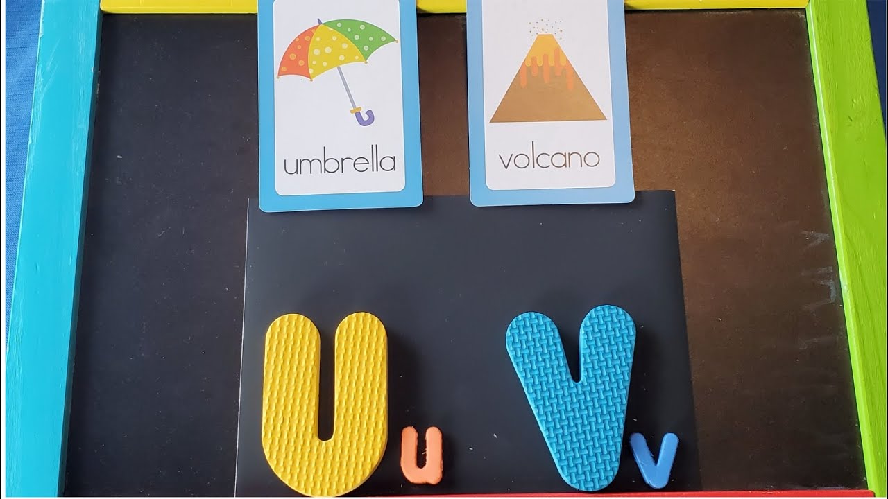 U for Umbrella & V for Volcano | Letters U & V #abcd #abc #alphabets # ...