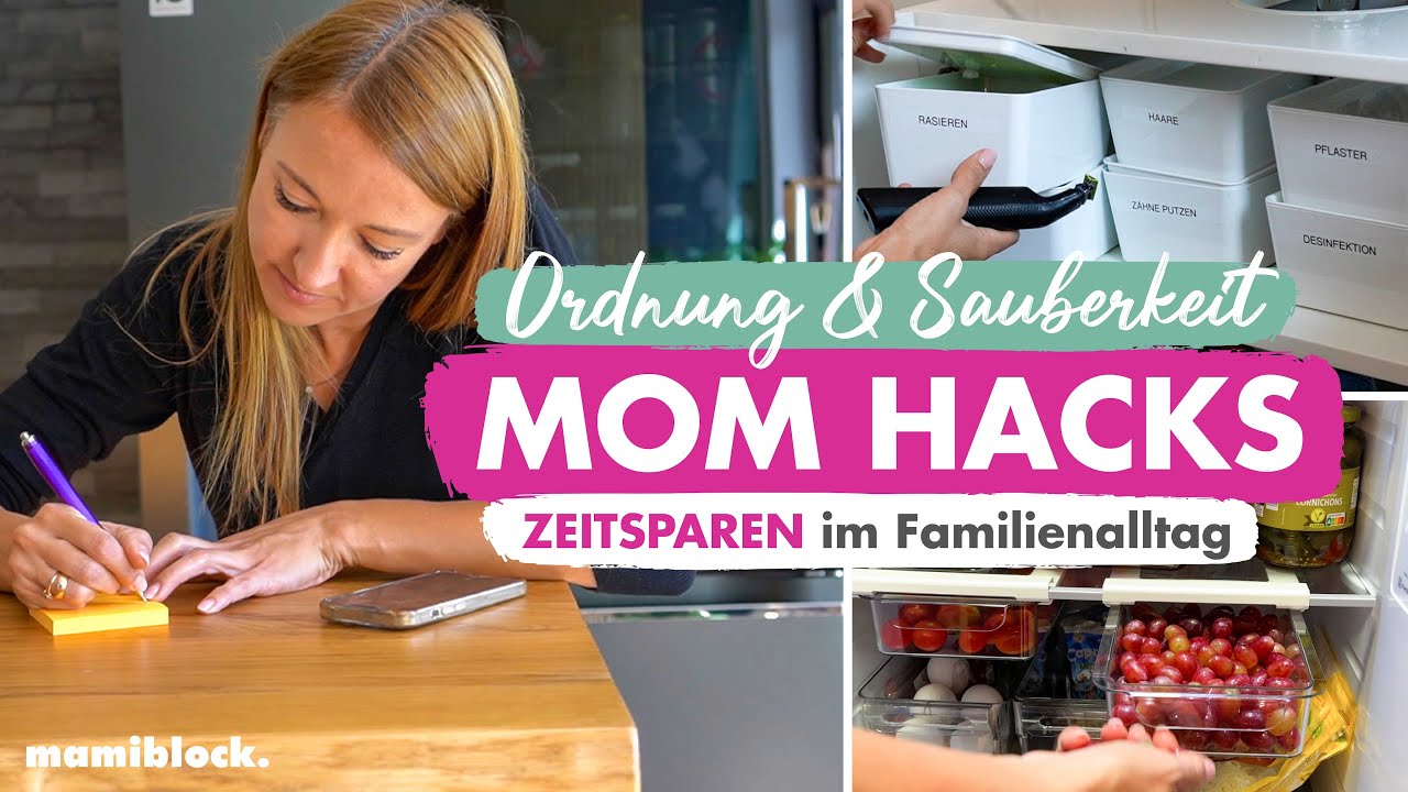 ⁣Mom Hacks - Alltag Organisation | Working & Busy Moms | Ordnung - Zeitsparen - Haushalt | mamiblock