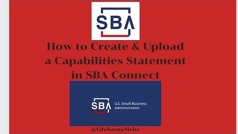 How to Create & Upload Capabilities Statement in SBA Connect
