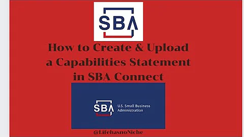 How to Create & Upload Capabilities Statement in SBA Connect
