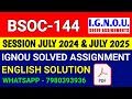 BSOC 144 solved assignment 2024-25 | BSOC 144 solved assignment 2025 | Ignou BSOC 144 in English