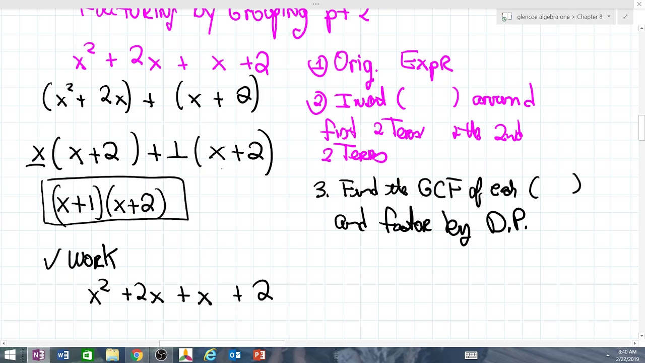 lesson 8 5 Factor by Grouping - YouTube