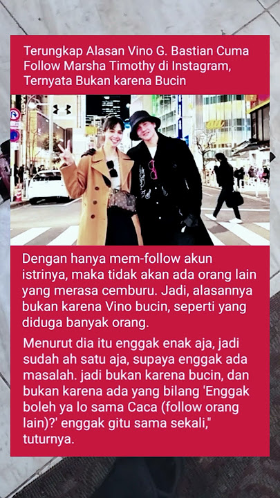 Alasan Vino G Bastian Cuma Follow Marsha Timothy Di Instagram #vinogbastian #trendingshorts #fyp