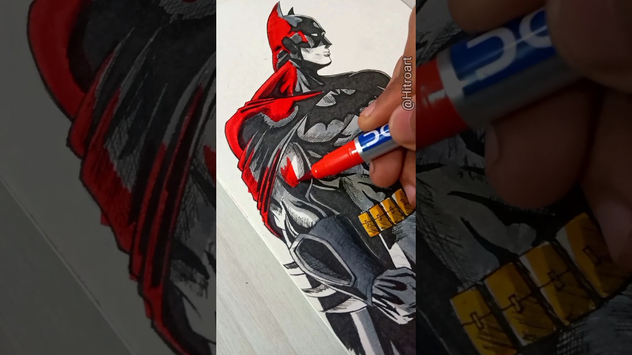 Drawing ✨Batman ✨ with Doms Brush pen 