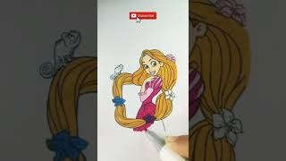 coloring in Rapunzel Tangled Movie #shorts #youtubeshorts #Rapunzel #coloringpages