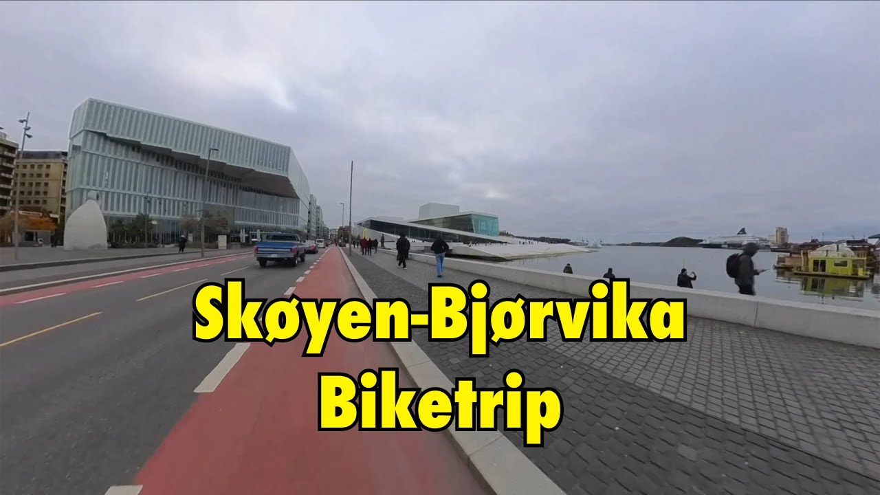 Skøyen to Bjørvika bike trip in Oslo, Norway.